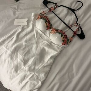 American threads white satin dress